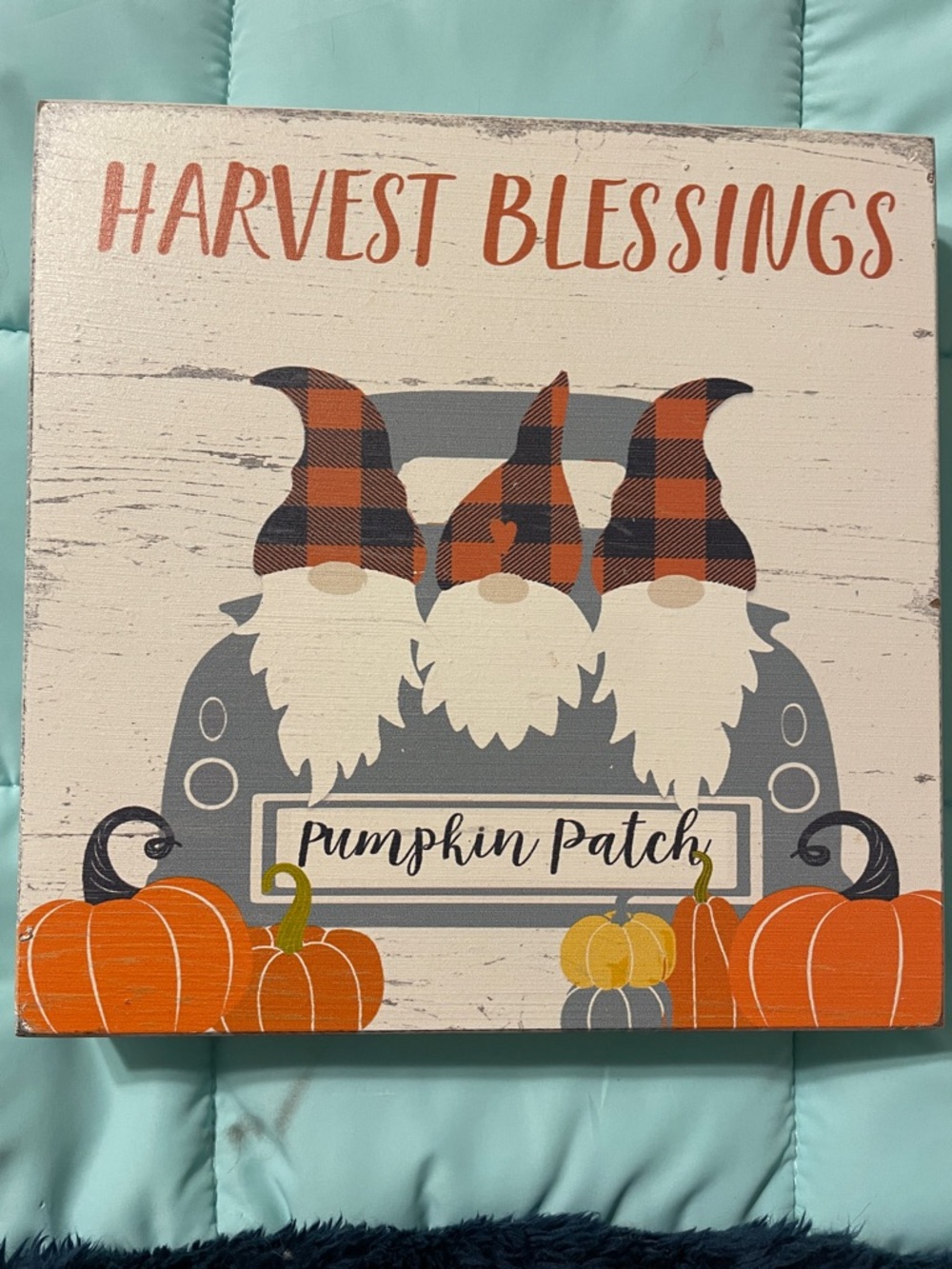Harvest Blessings Pumpkin Patch Wall Art - Orange & Gray